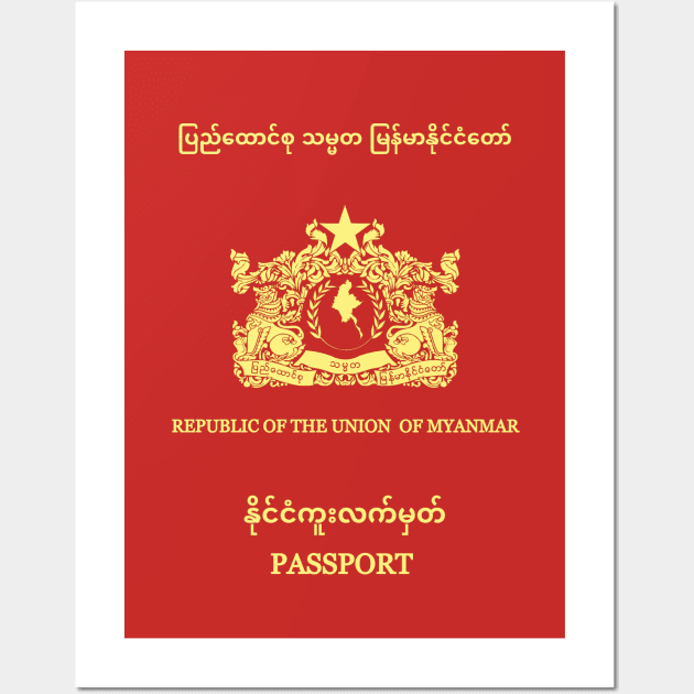 Myanmar passport Wall Art by Travellers